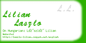 lilian laszlo business card